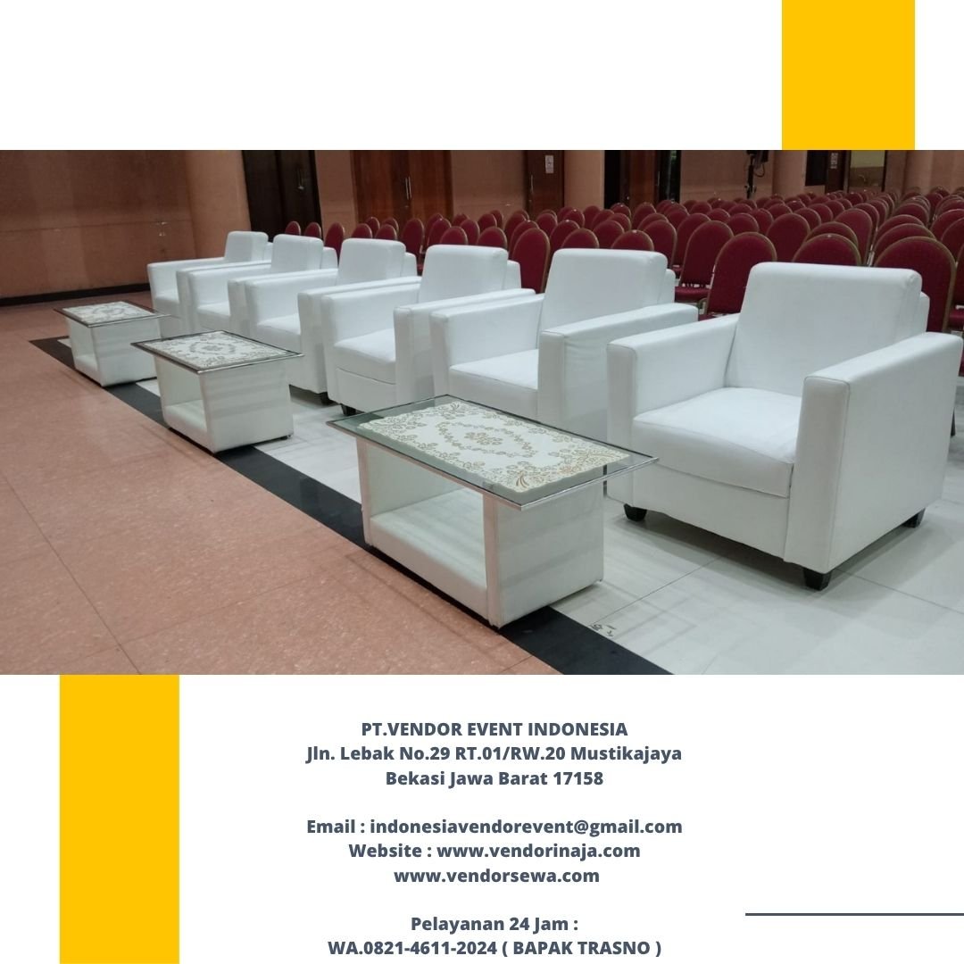 Rental Sofa Putih Dan Hitam type Oval dan Kotak di Jakarta