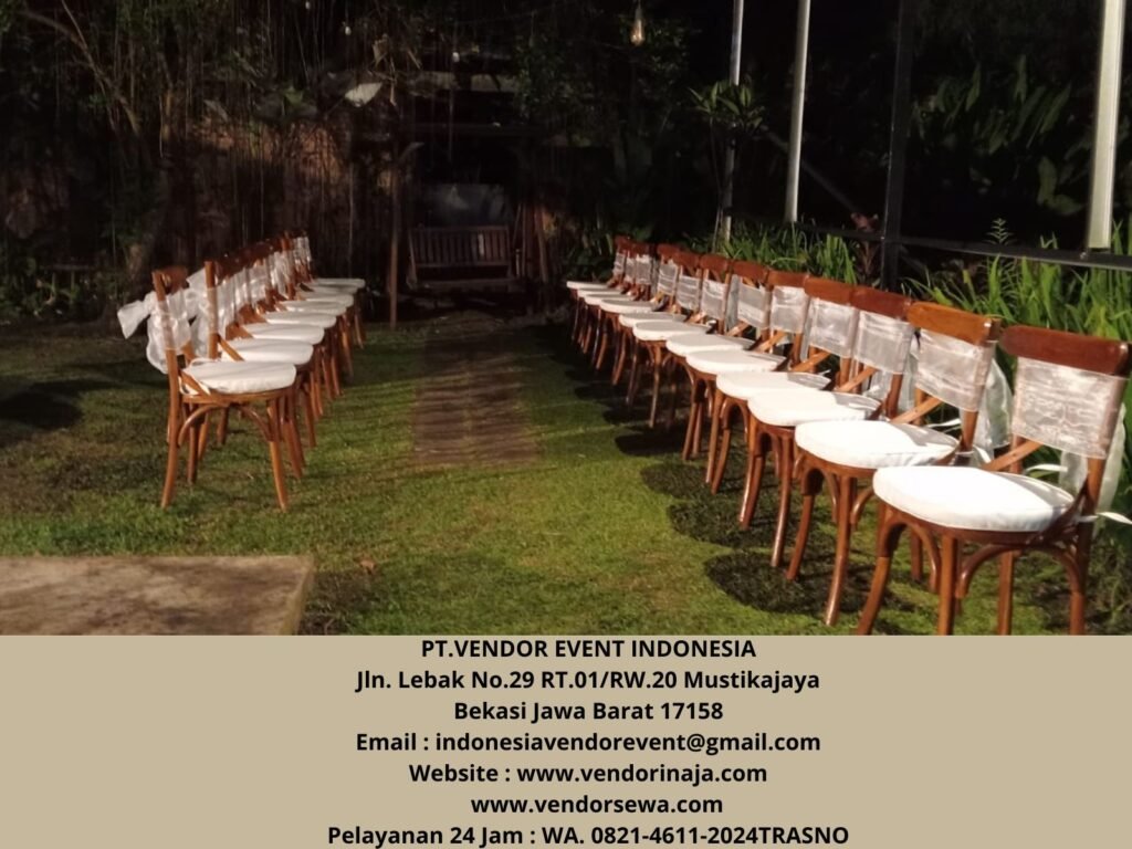 Rental Kursi Cross Back kayu Event Amarylis Bogor