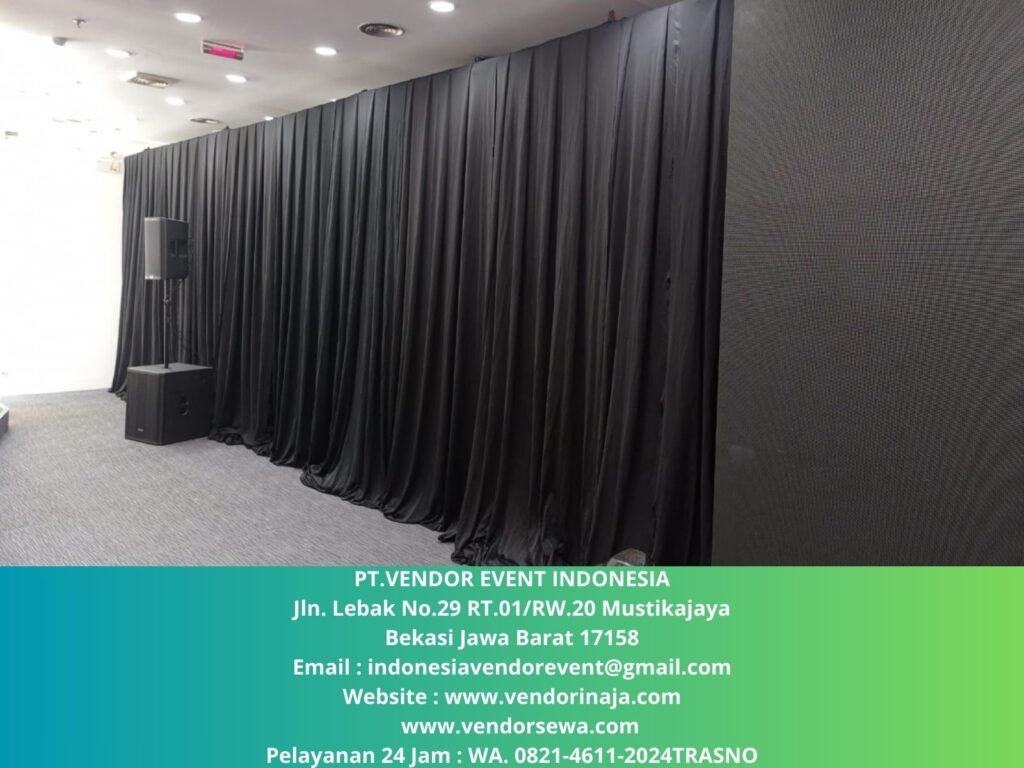 Sewa Tirai Hitam Tinggi 7m Hotel Tribrata Jakarta