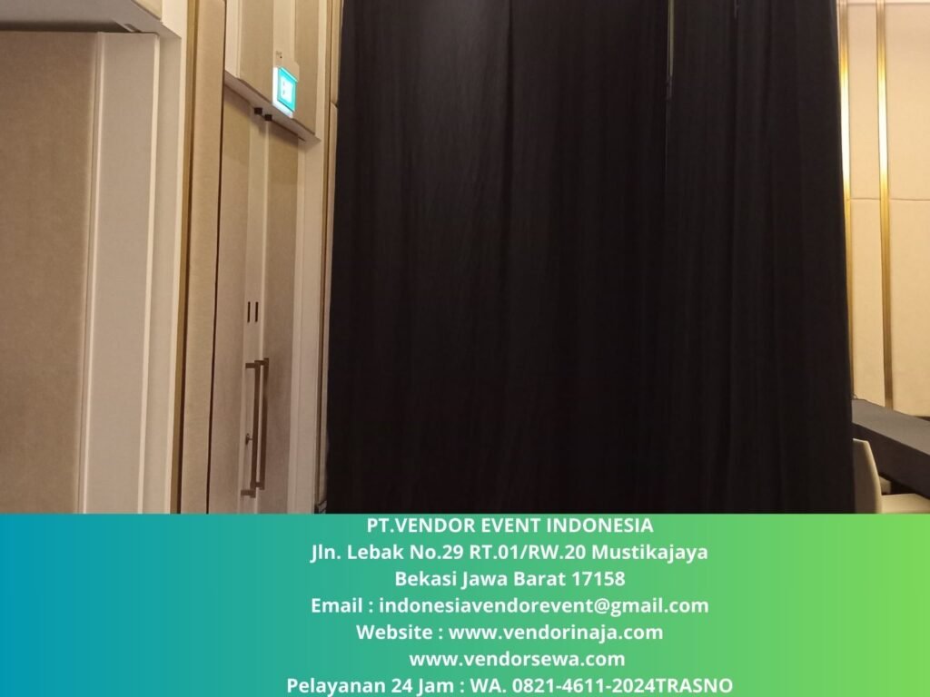 Sewa Tirai Hitam Tinggi 7m Hotel Tribrata Jakarta