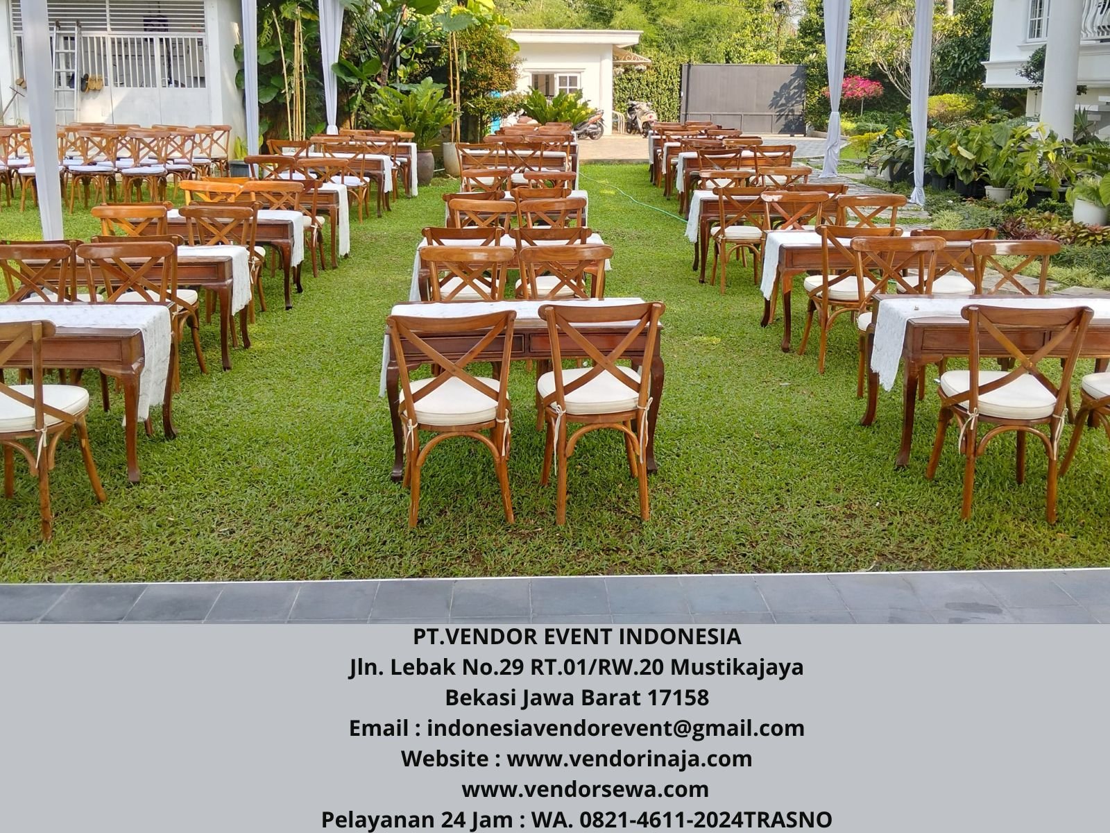 Menyewakan Kursi Croshback + Bantalan Event Pendopo 6 Bogor