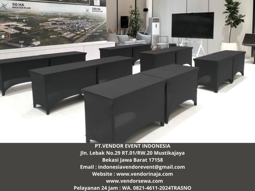 Menyewakan Meja HPL 120×60 Cover Street Hitam Cikarang