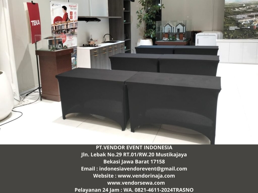Menyewakan Meja HPL 120×60 Cover Street Hitam Cikarang