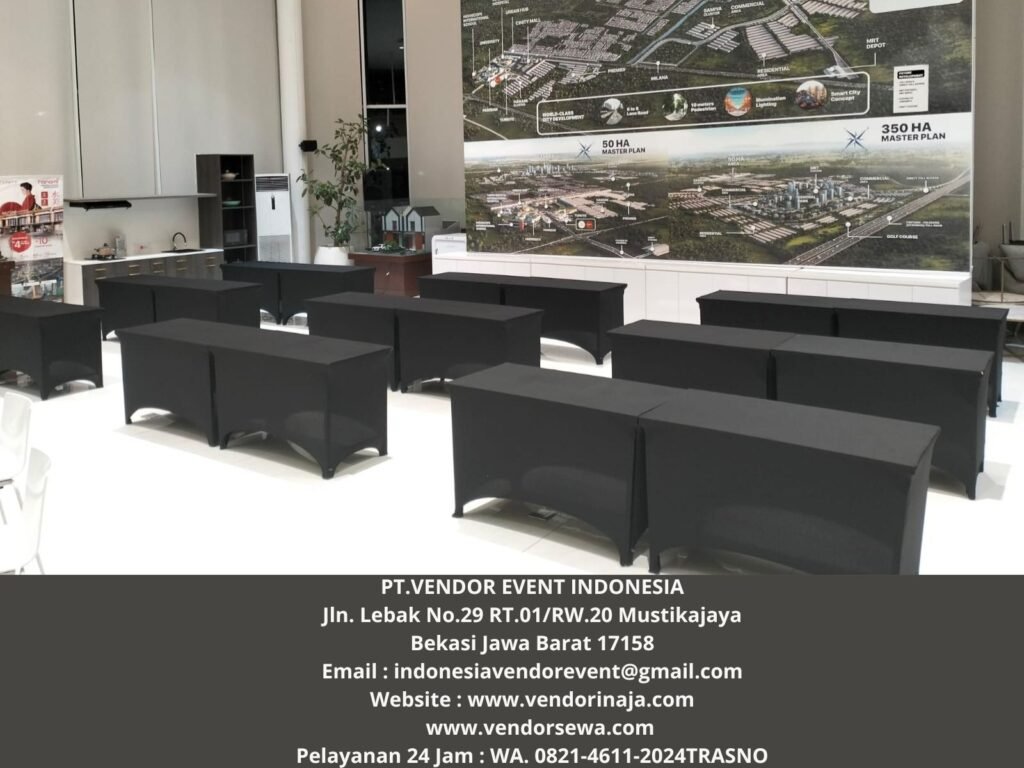 Menyewakan Meja HPL 120×60 Cover Street Hitam Cikarang