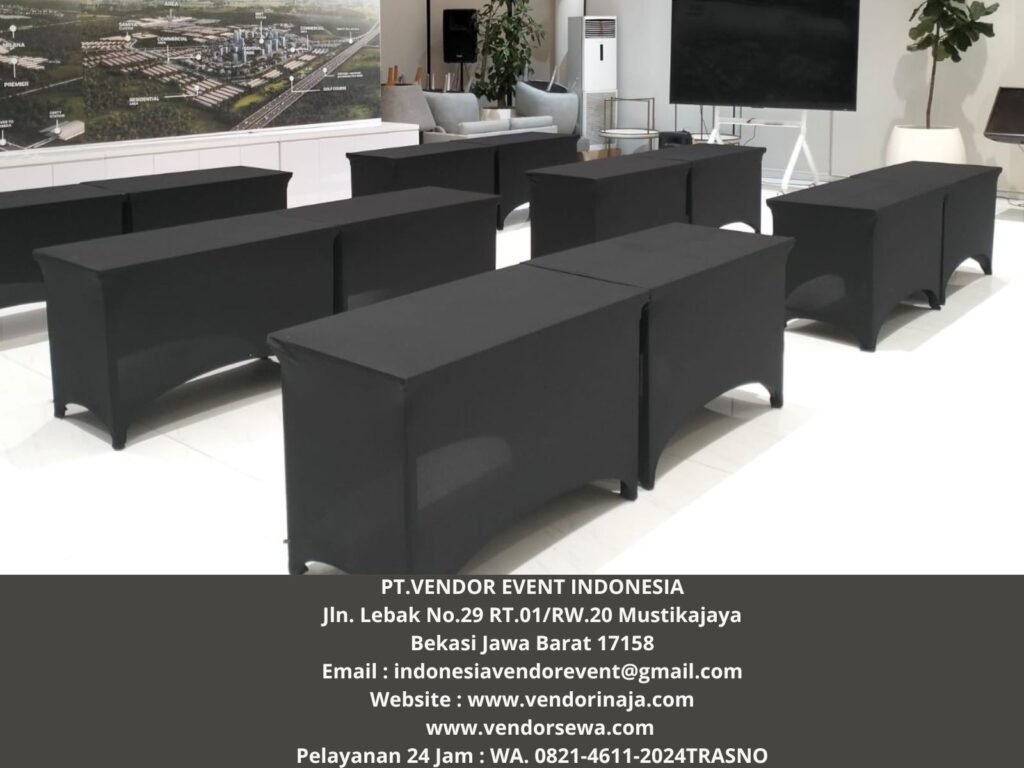 Menyewakan Meja HPL 120×60 Cover Street Hitam Cikarang