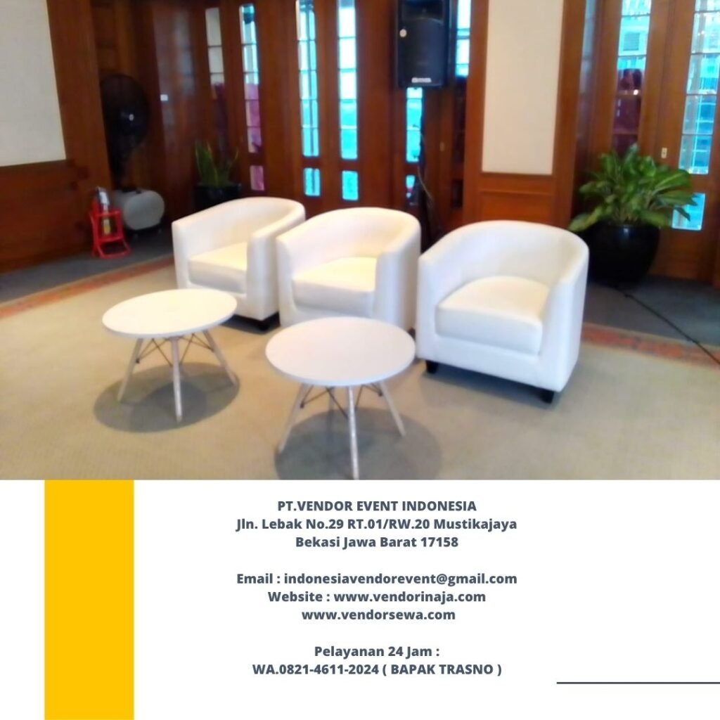 Rental Sofa Oval Putih Stok Banyak Di Jakarta