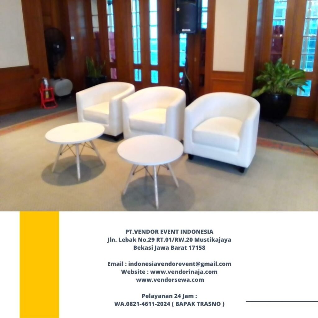 Rental Sofa Oval Putih Stok Banyak Di Jakarta