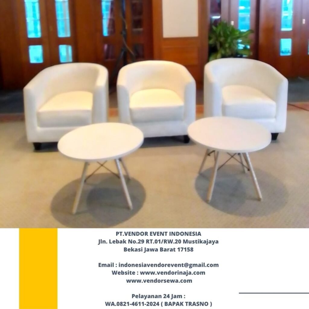 Rental Sofa Oval Putih Stok Banyak Di Jakarta