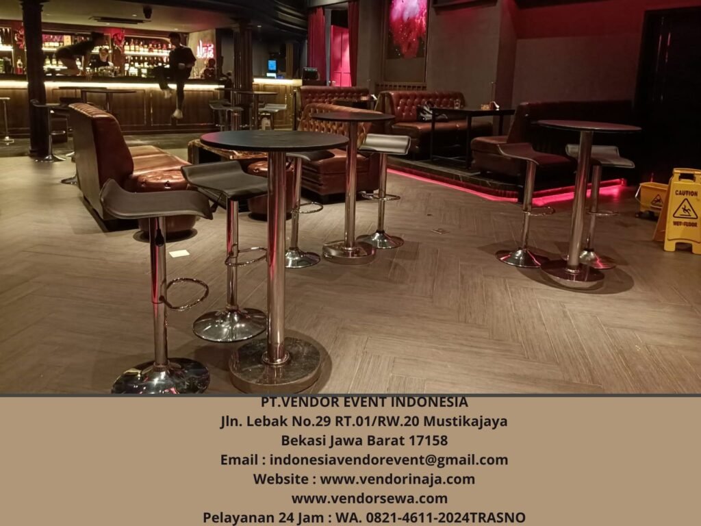 Sewa Barstool Hitam Kursi Bar Kotak Di Jakarta