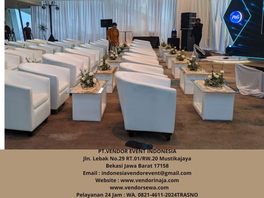 Rental Sofa Oval Dan Meja VIP Kaca Jakarta