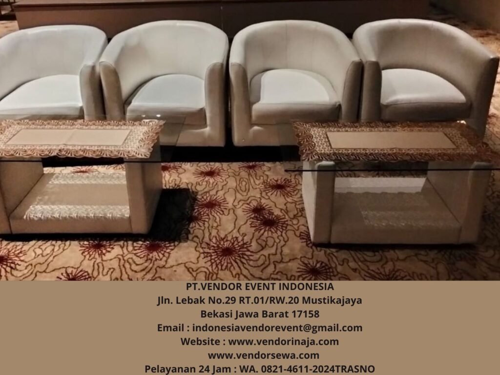 Rental Sofa Oval Dan Meja VIP Kaca Jakarta