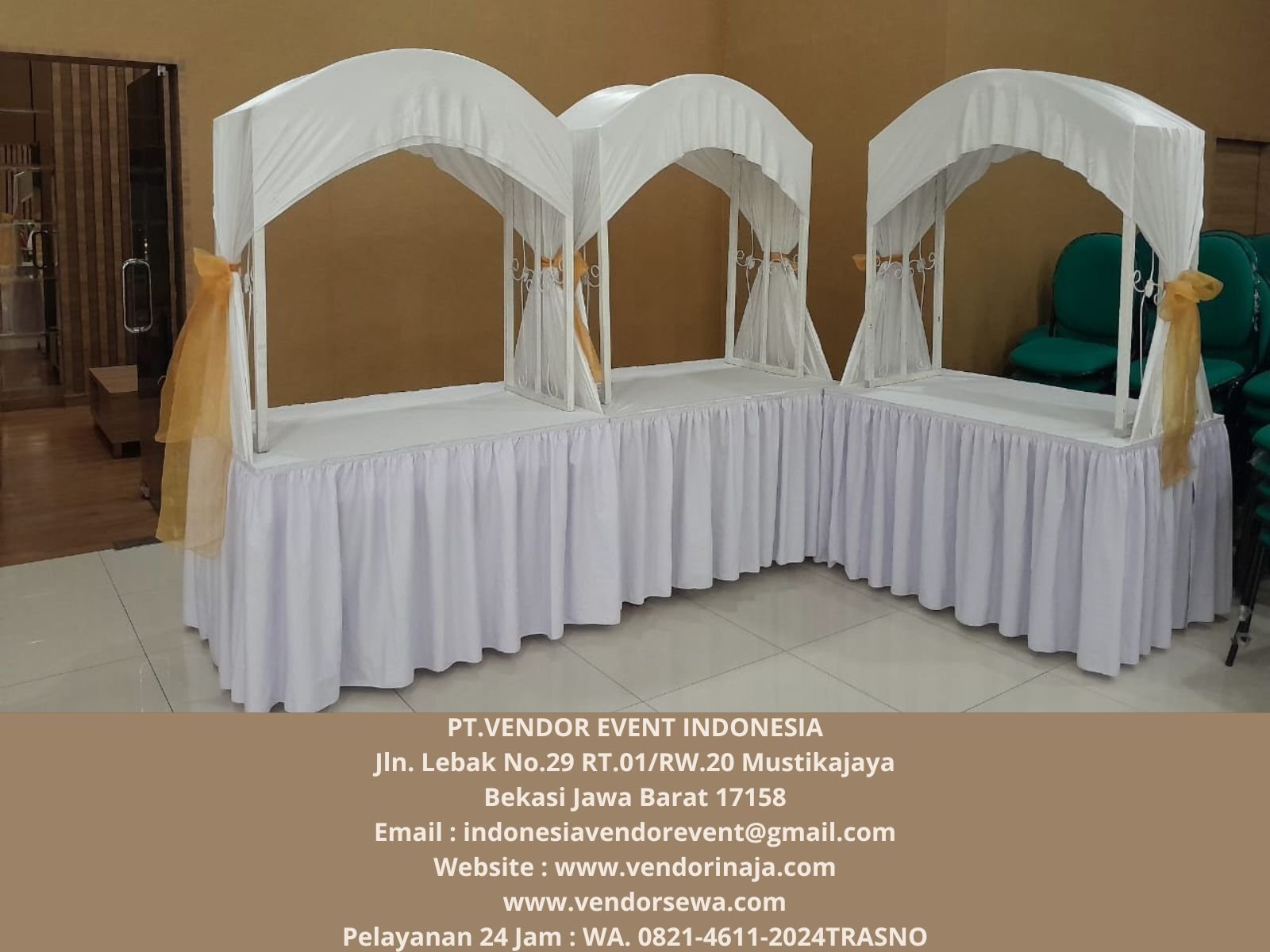 Menyewakan Gubugan Prasmanan Putih Gold Event Gedung Ptik