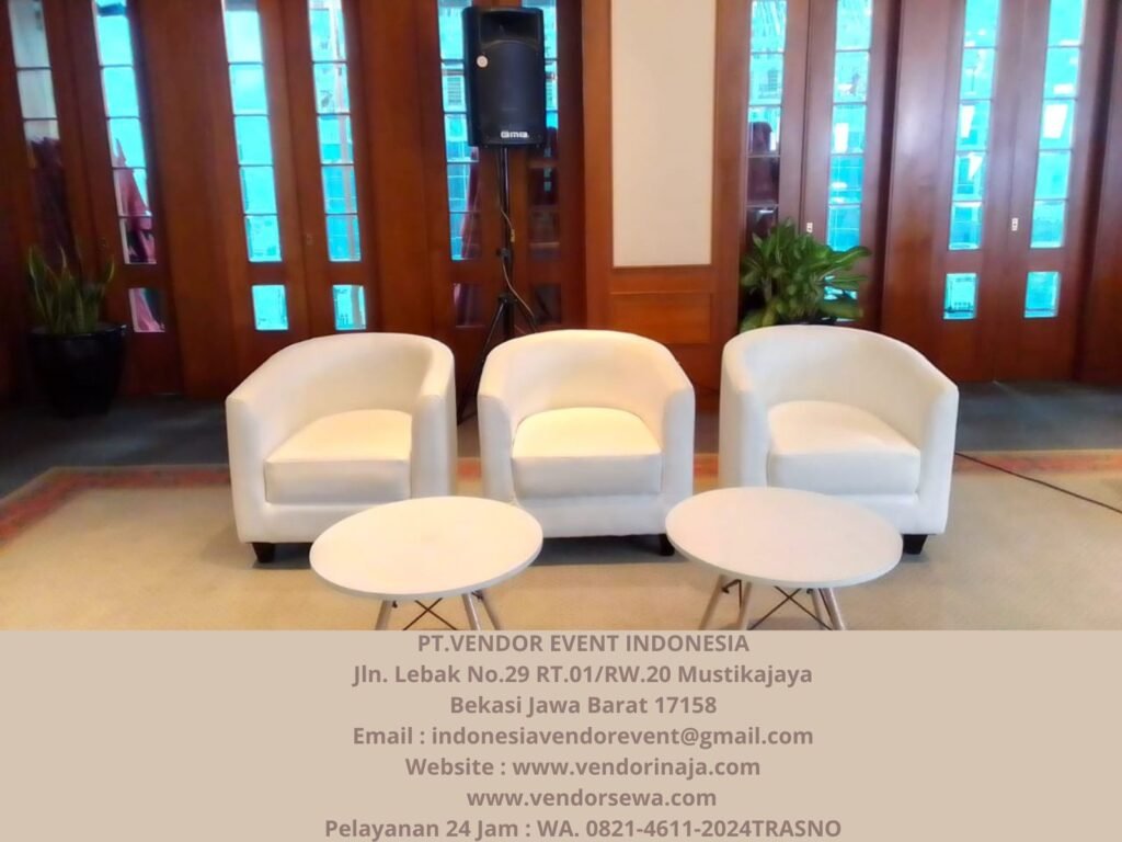 Rental Sofa Oval Putih Stok Banyak Di Jakarta
