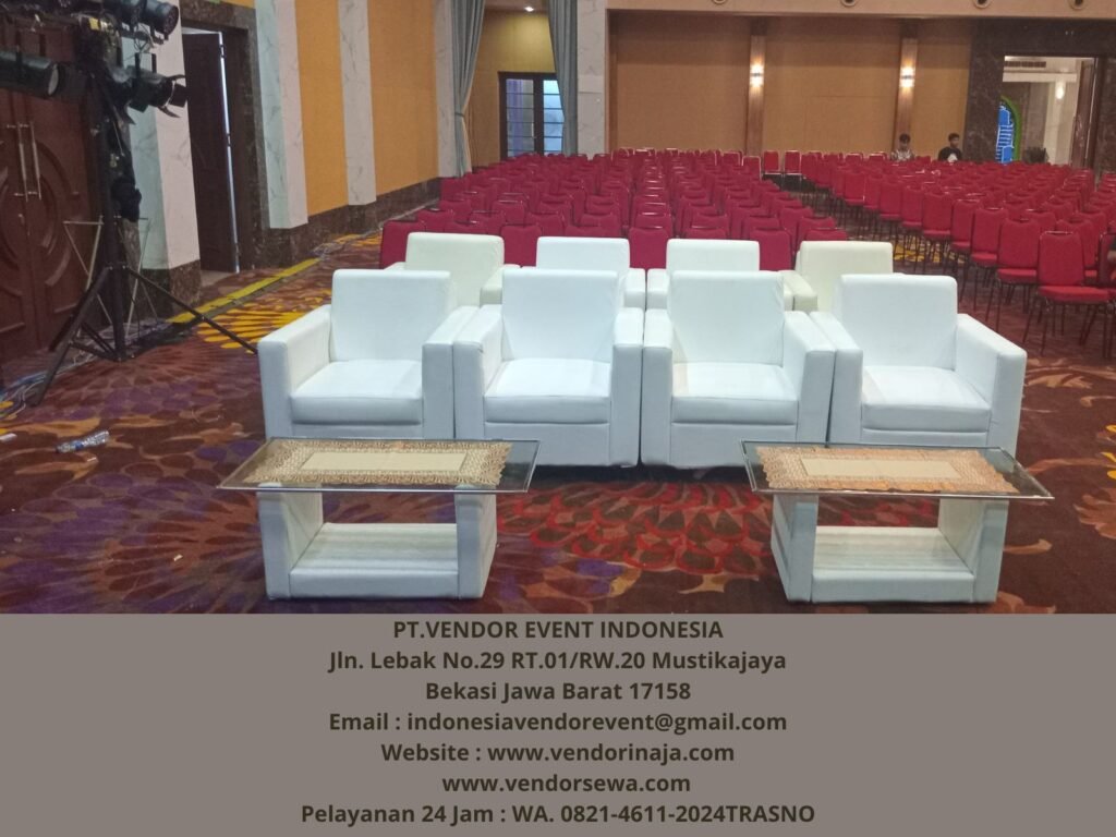 Rental Sofa Kotak Putih Single Event kemendikbud Jakarta