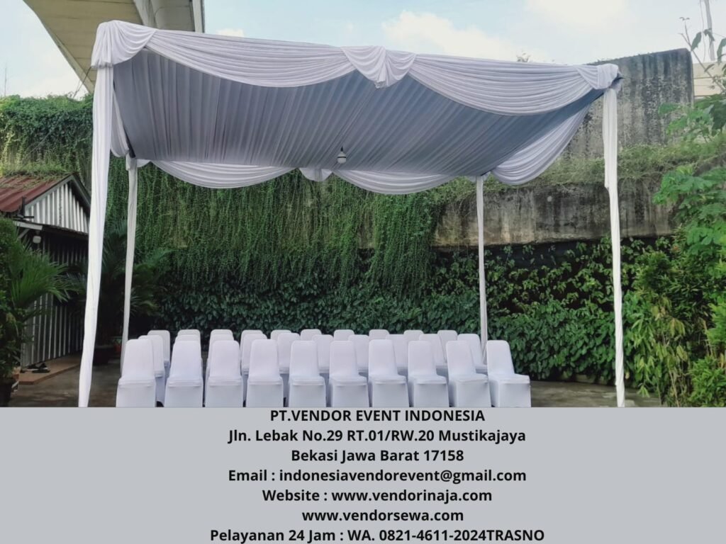 Tempat Sewa Tenda Plafon Dekor Serut Putih Event JTT Cikunir