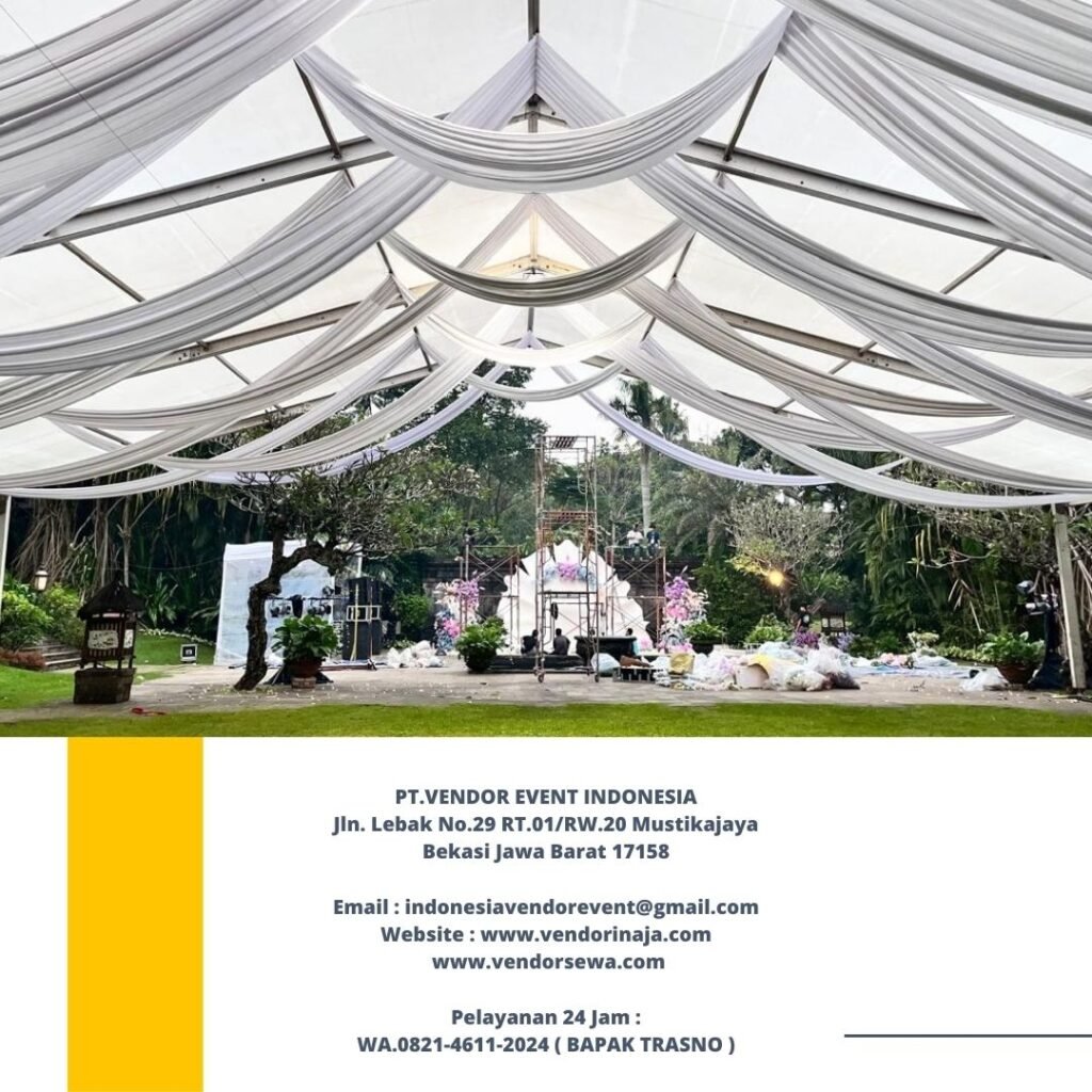 Jasa Sewa Tenda Roder Dekor Kain Juntai Putih Jakarta