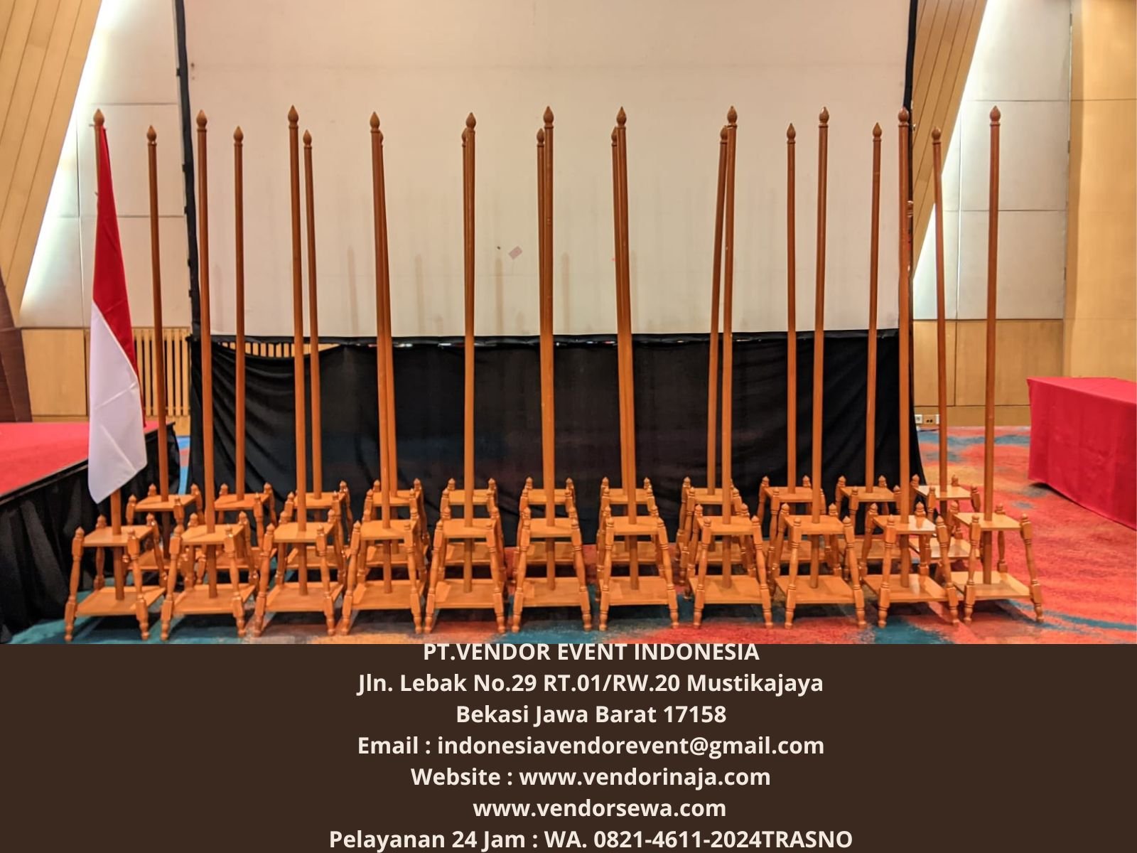 Rental Tiang Bendera VIP Kayu Jakarta