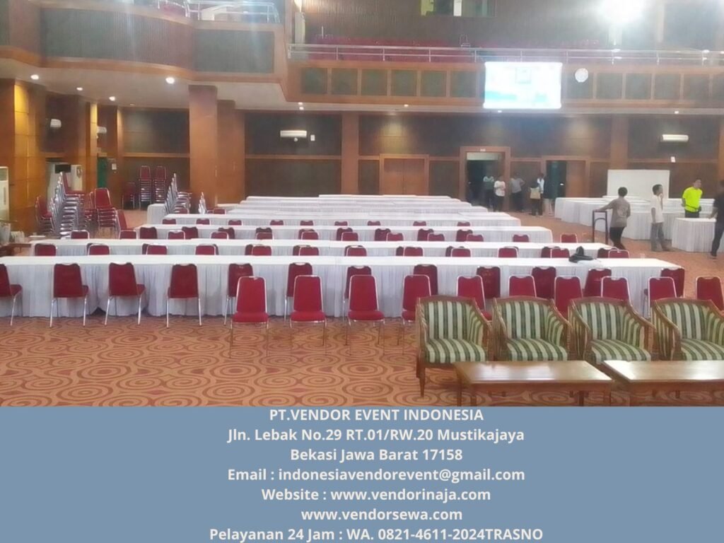 Rental Meja kotak Cover Putih Ciputat Tangsel