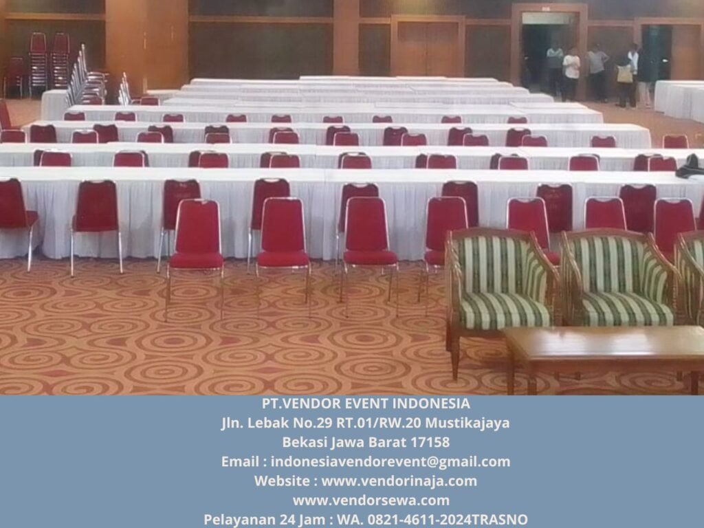 Rental Meja kotak Cover Putih Ciputat Tangsel