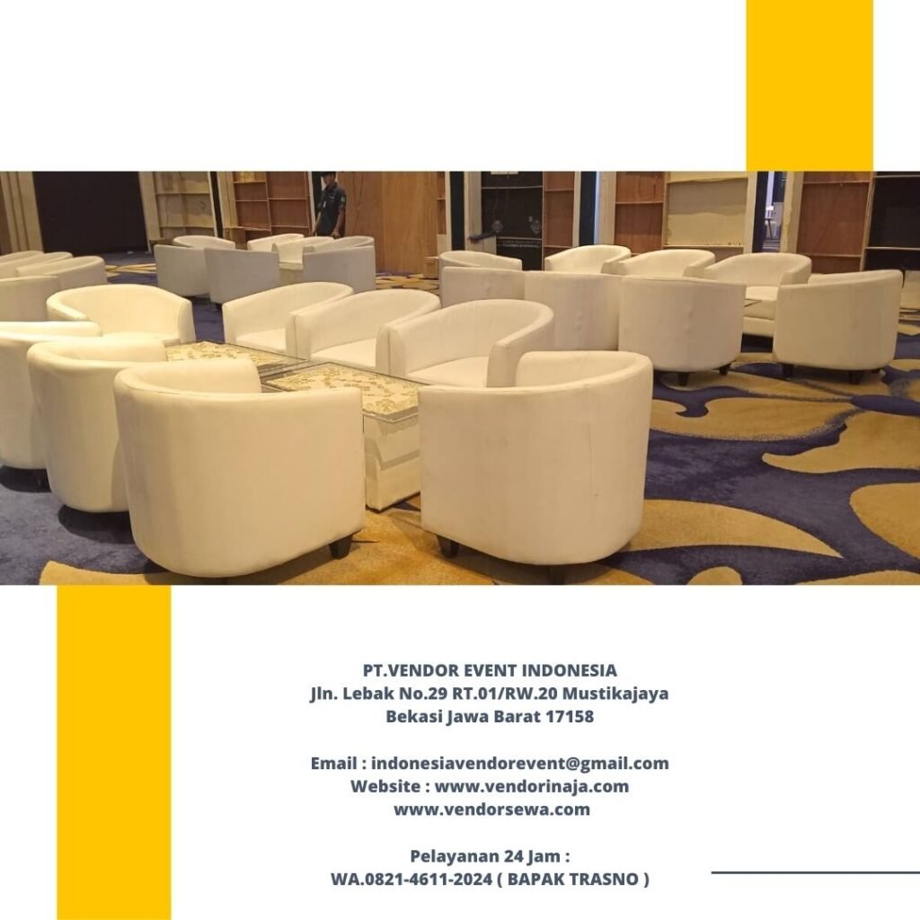 Rental Sofa Oval Putih Hotel Raffles Kuningan jakarta