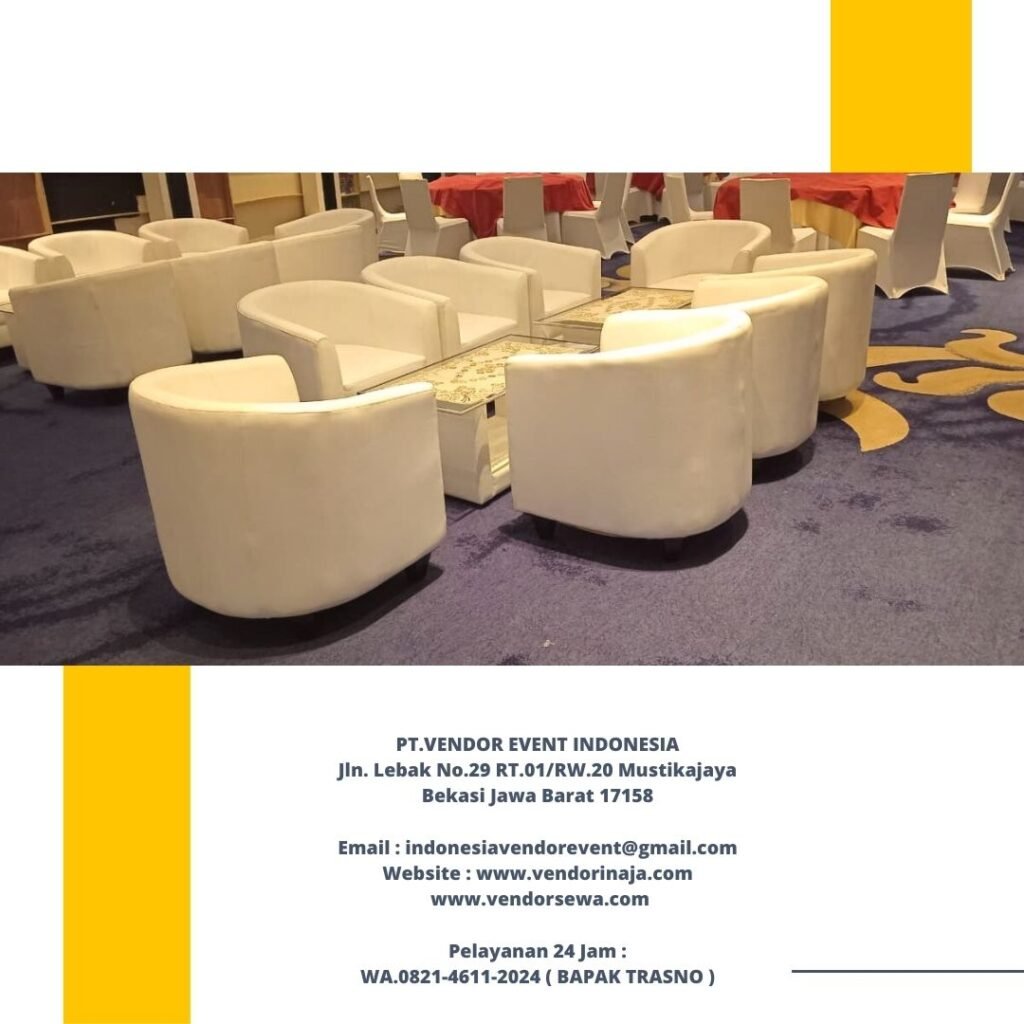 Rental Sofa Oval Putih Hotel Raffles Kuningan jakarta