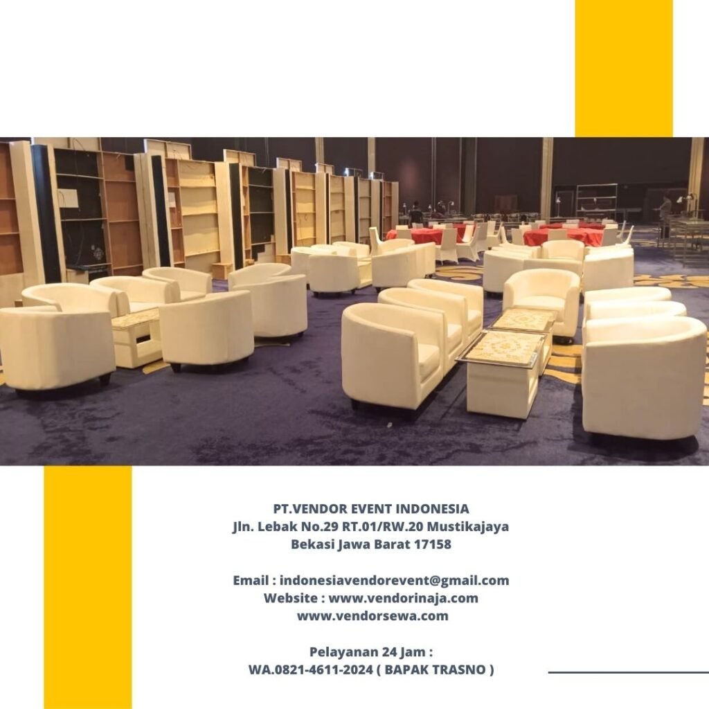 Rental Sofa Oval Putih Hotel Raffles Kuningan jakarta