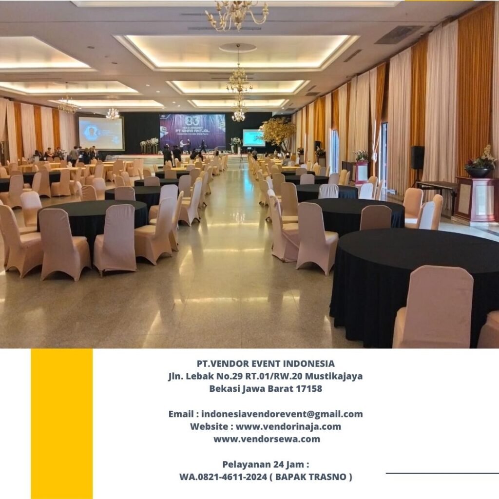 Sewa Meja Bundar D180, D160 Cover Tebar Hitam Tangerang