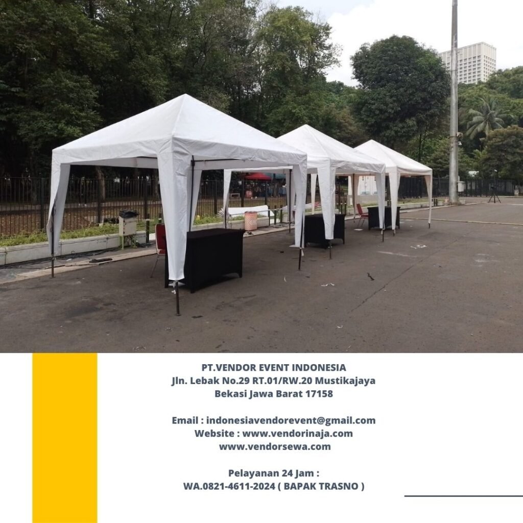Sewa Tenda Bazar Sarnafil Kerucut Putih bogor