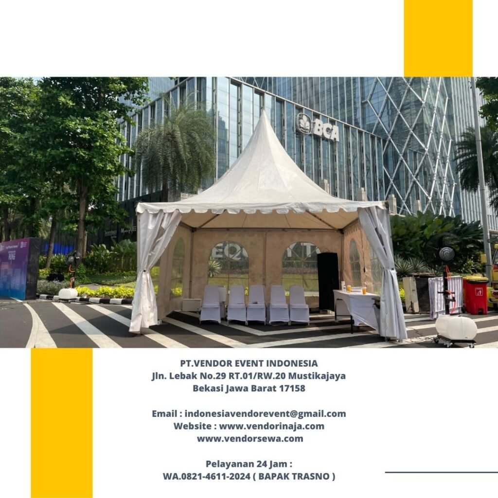 Sewa Tenda Bazar Sarnafil Kerucut Putih bogor
