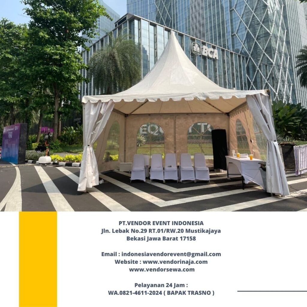 Sewa Tenda Bazar Sarnafil Kerucut Putih bogor