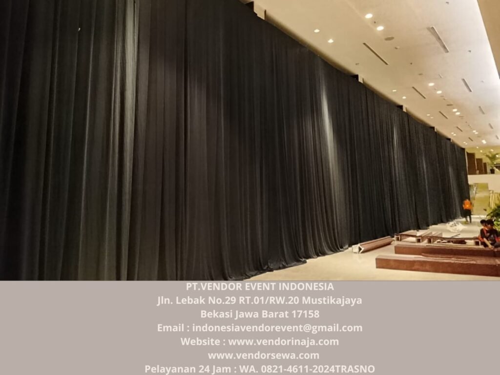 Rental Black Curtain Lotto Tebal Event Hotel Marga Depok