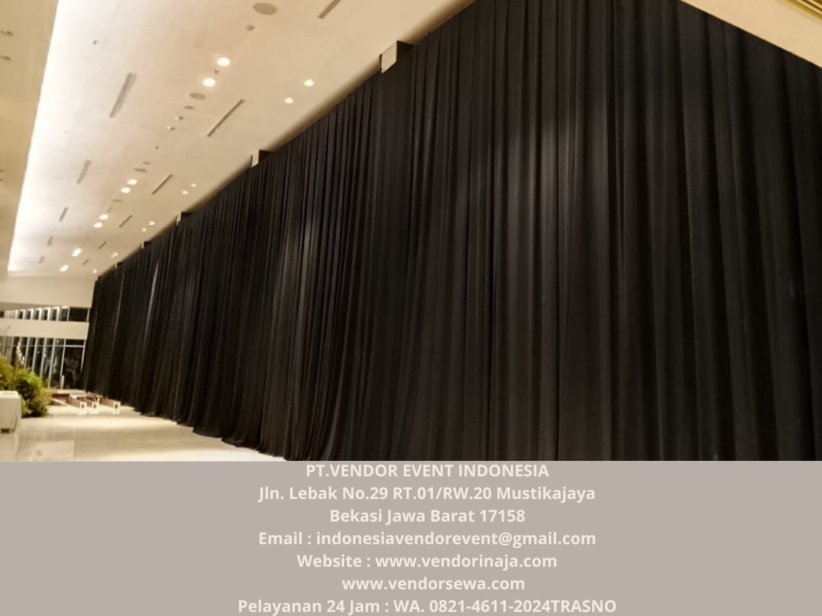 Rental Black Curtain Lotto Tebal Event Hotel Marga Depok