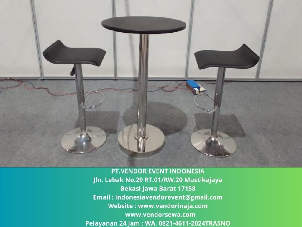 Sewa Barstool Hitam Dan putih Type Kursi Bar Kotak Jakarta
