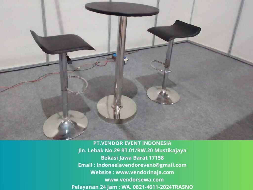 Sewa Barstool Hitam Dan putih Type Kursi Bar Kotak Jakarta