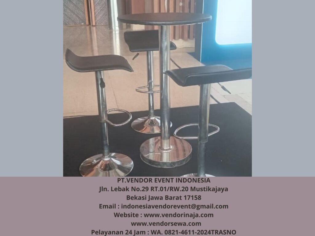 Sewa Barstool Hitam Type Kursi Kotak Ice BSD Tangerang