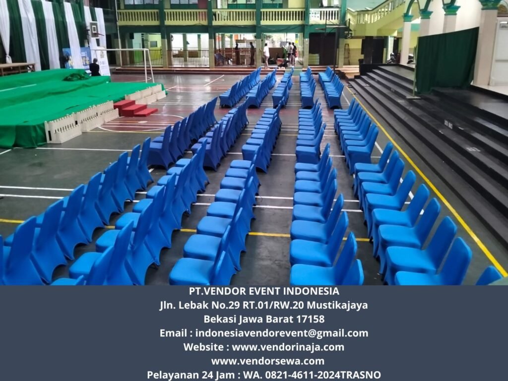 Rental Kursi Susun Cover Biru Event Pesantren Asshidiqiyah Jakarta