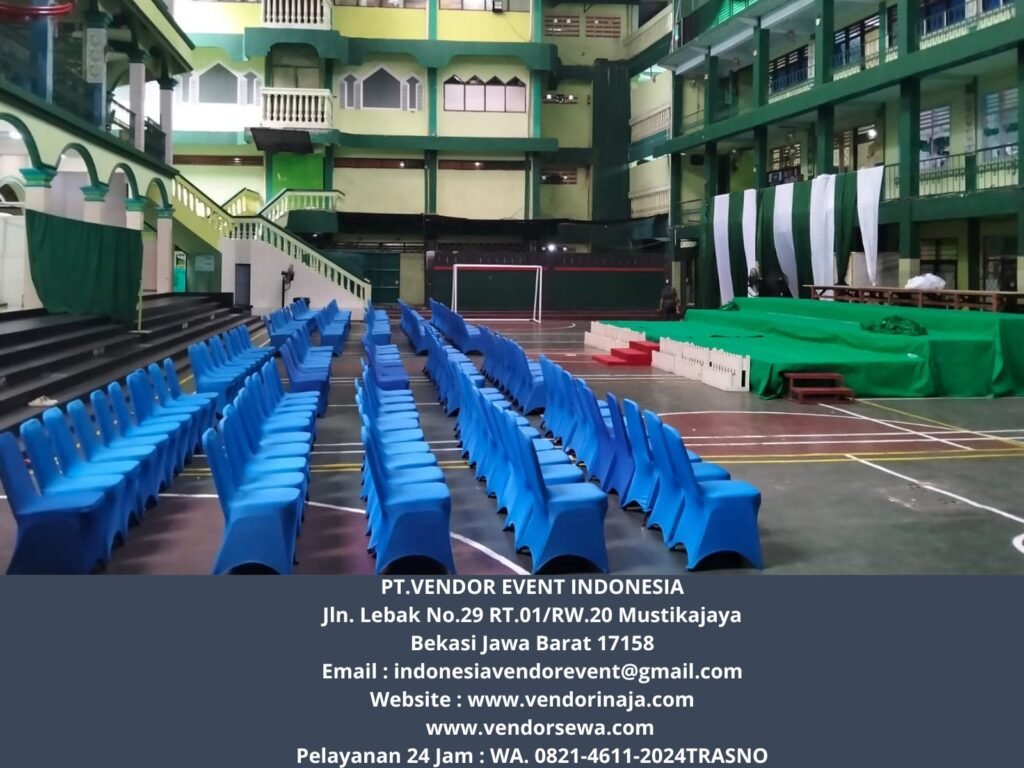 Rental Kursi Susun Cover Biru Event Pesantren Asshidiqiyah Jakarta