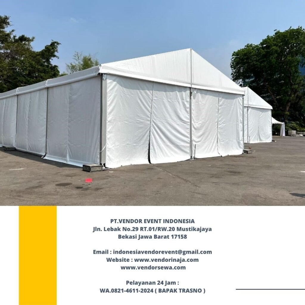Pusat Sewa Tenda Besar Type Roder, Tenda Sarnafil, Tenda Bazar Putih Jakarta