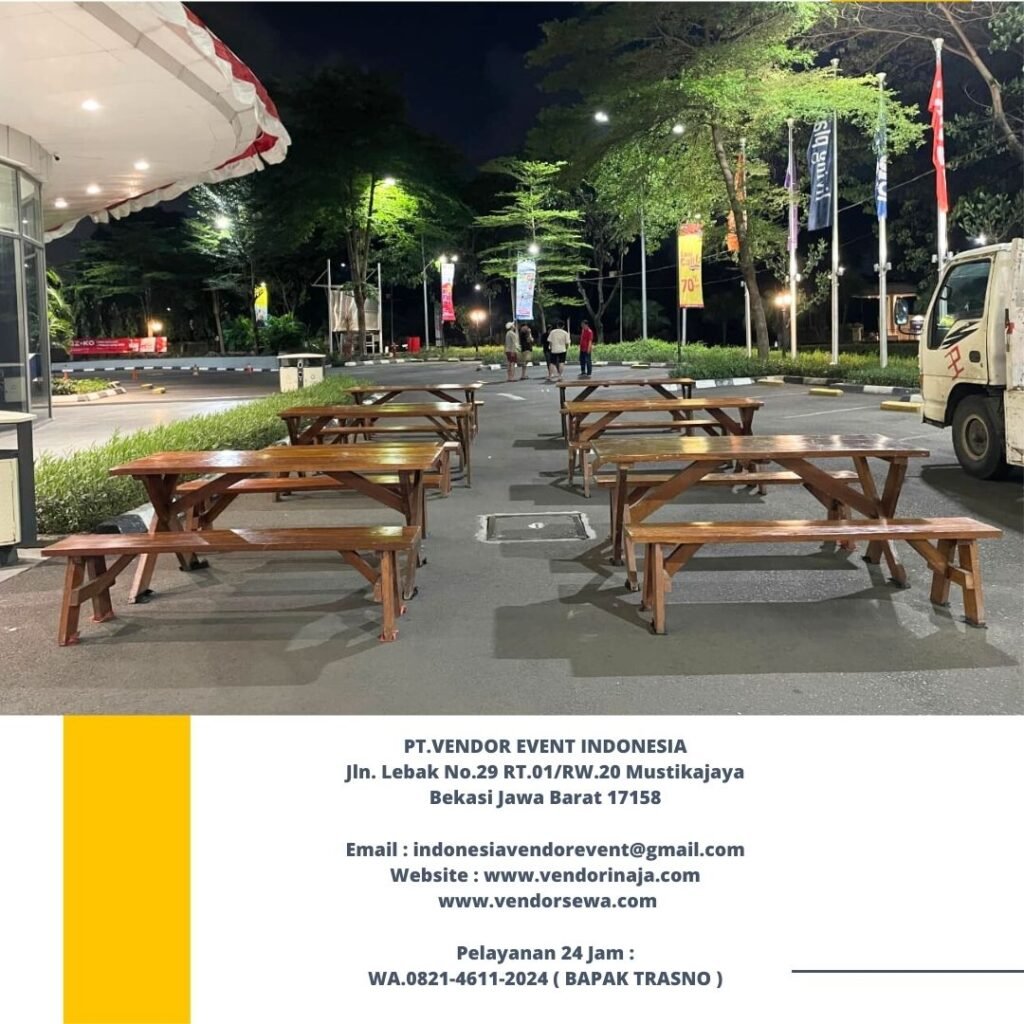 Rental Bangku Dan Meja Taman VIP Kayu Outdoor Jakarta