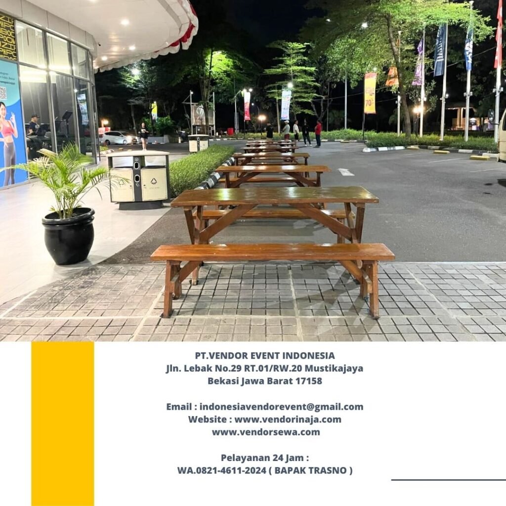 Rental Bangku Dan Meja Taman VIP Kayu Outdoor Jakarta
