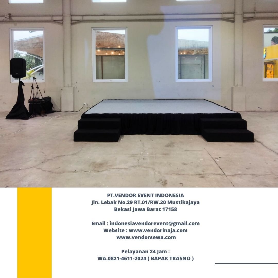 Rental Panggung Pendek Type Indoor Karpet Abu-abu jakarta