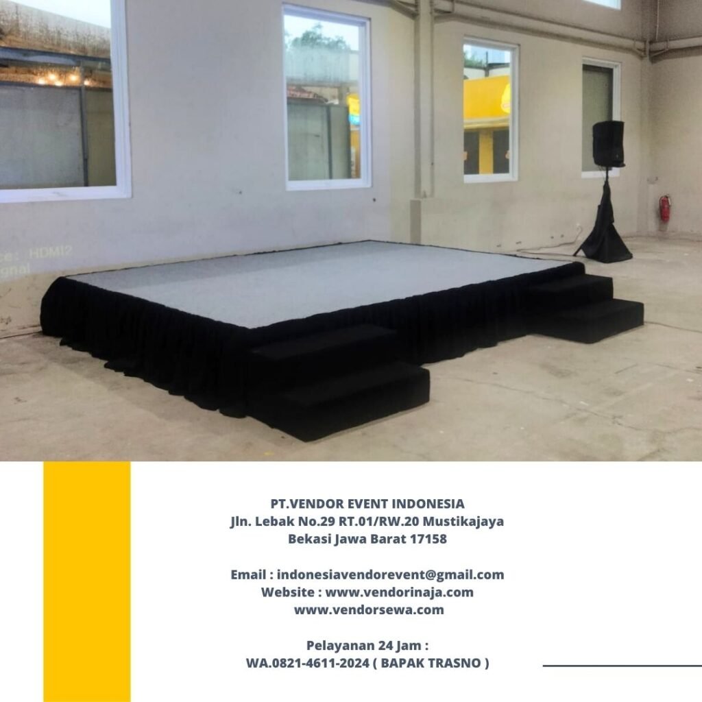 Rental Panggung Pendek Type Indoor Karpet Abu-abu jakarta