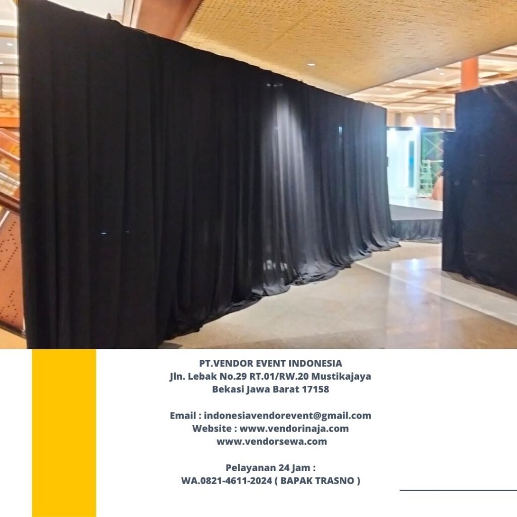 Sewa Tirai Hitam T7M Bahan Lotto Tebal Jakarta