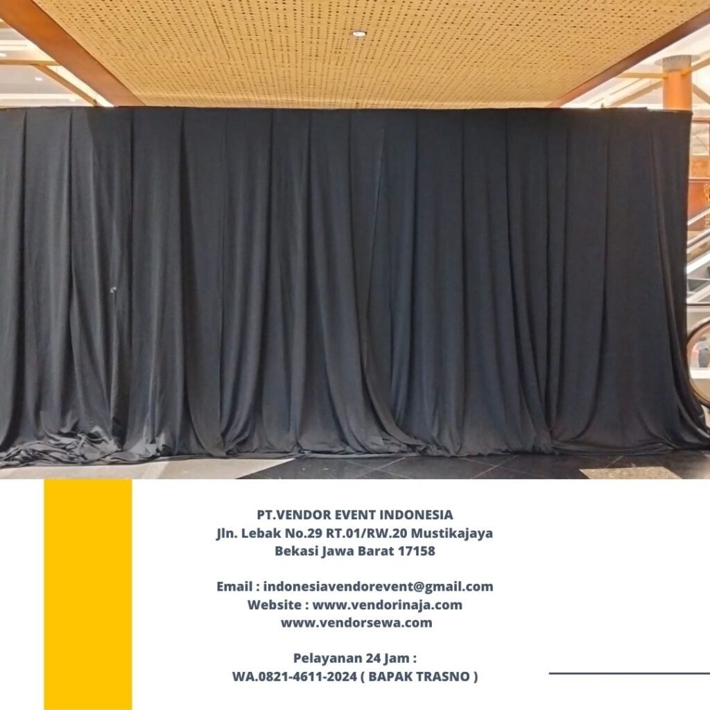Sewa Tirai Hitam T7M Bahan Lotto Tebal Jakarta