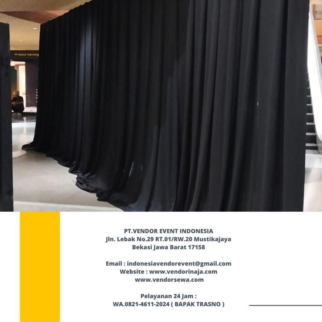 Sewa Tirai Hitam T7M Bahan Lotto Tebal Jakarta