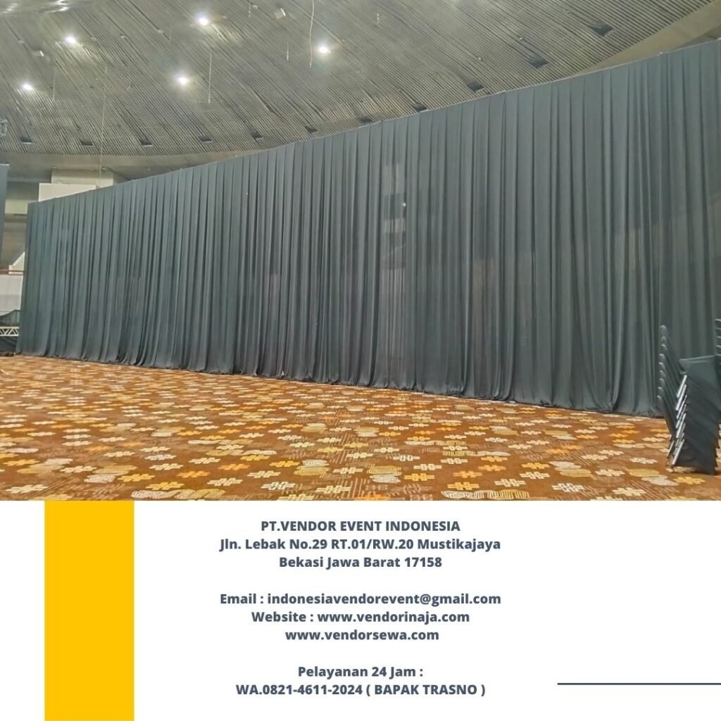Sewa Tirai Hitam T7M Bahan Lotto Tebal Jakarta