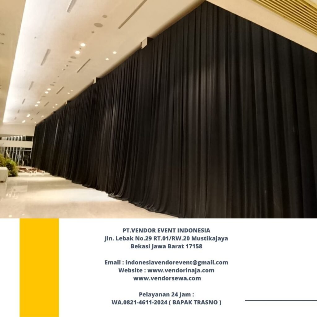 Sewa Tirai Hitam T7M Bahan Lotto Tebal Jakarta