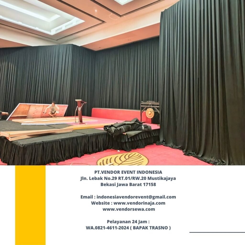 Jasa Sewa Tirai Hitam Tinggi 6 Meter Event Swiss Hotel Karawang