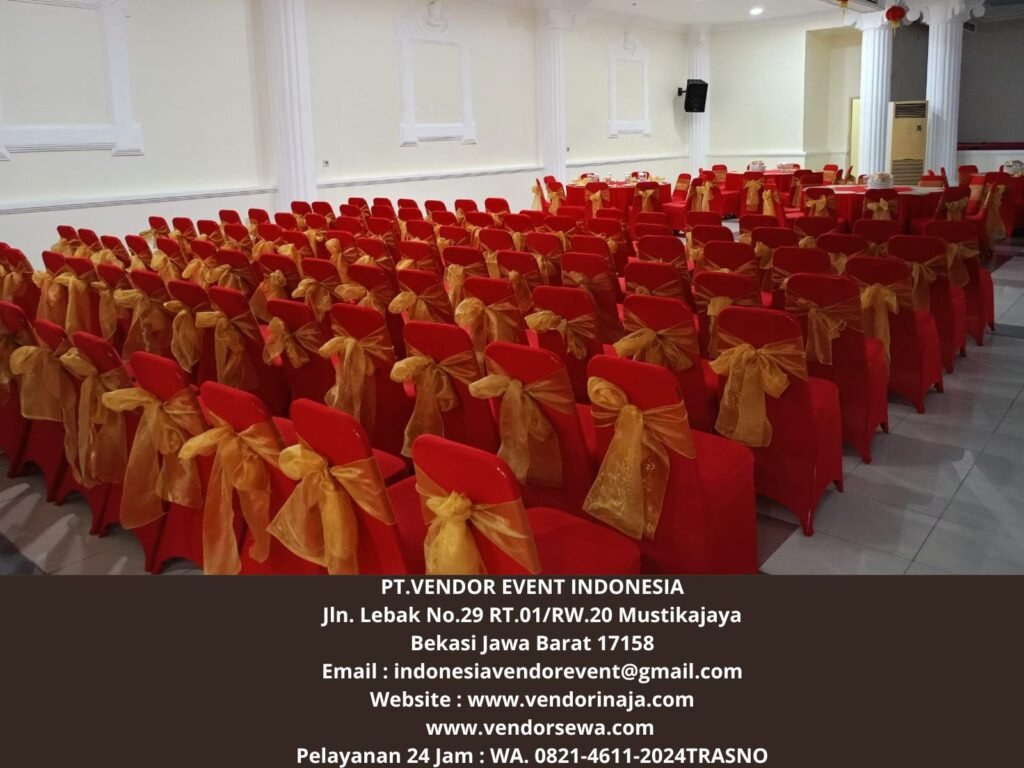 Sewa Kursi Susun Stainless Cover Merah Jakarta