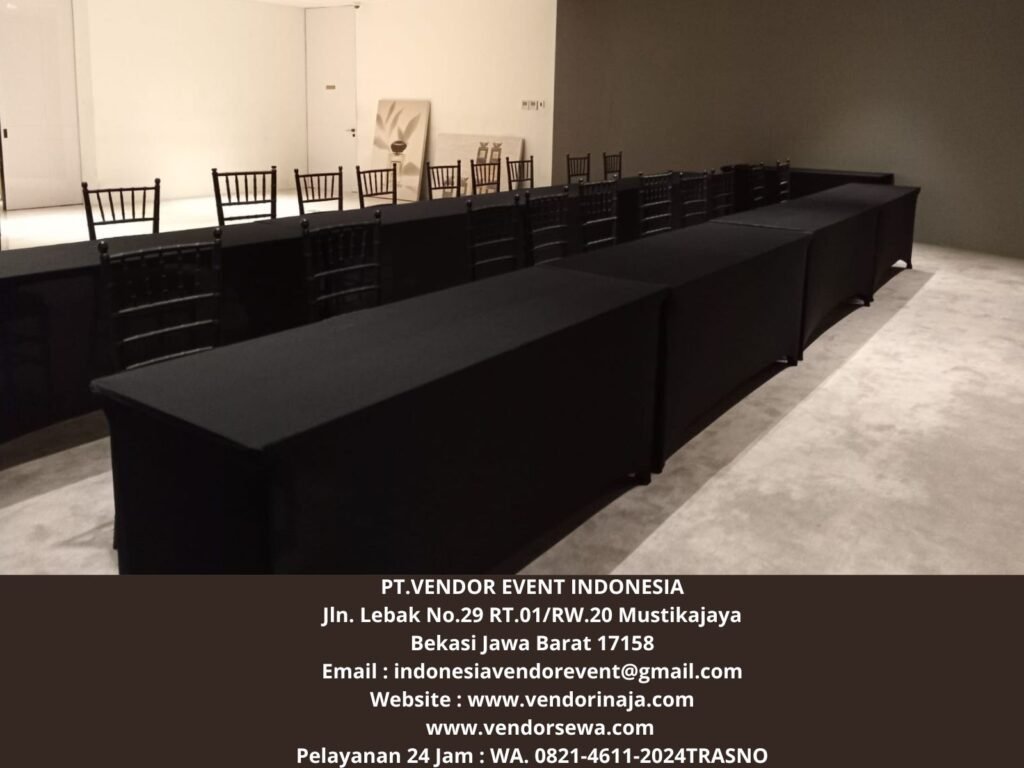 Rental Kursi Tiffany Hitam Dan Meja Ibm 180x45 Cm Jakarta